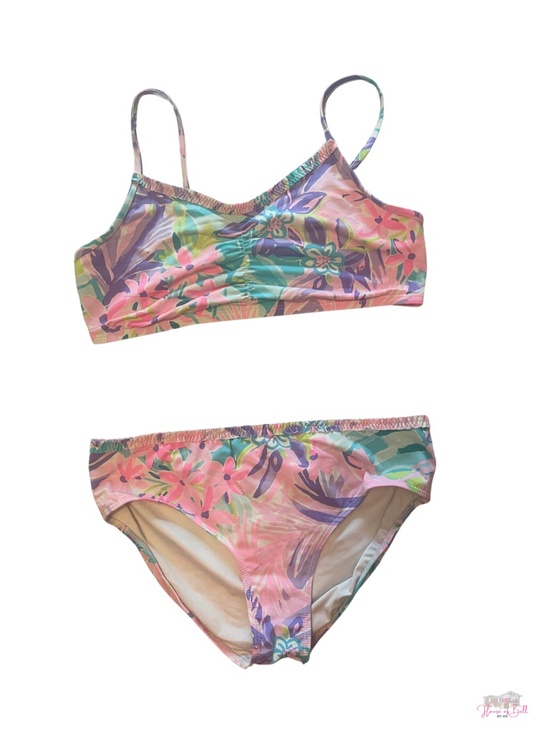 Lilly Pulitzer Other - Lilly Pulitzer Girls Floral Two Piece Bikini Swimsuit Set Pink Teal Size 14